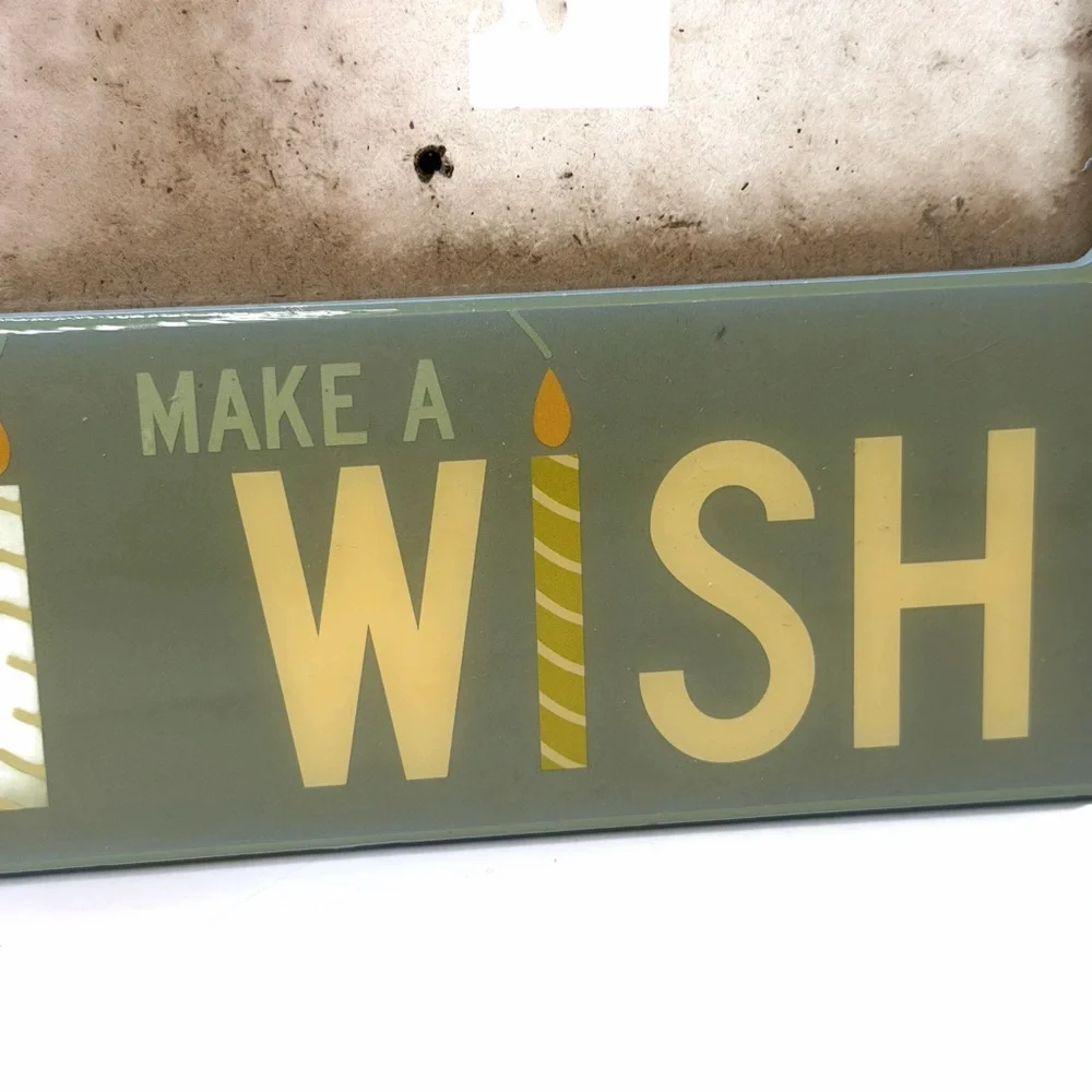 Green Ceramic Birthday “Make a Wish” Picture Frame